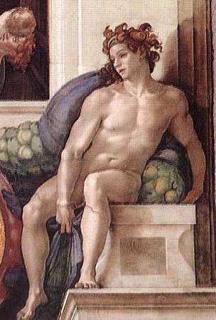 Michelangelo Buonarroti Ignudo oil painting picture